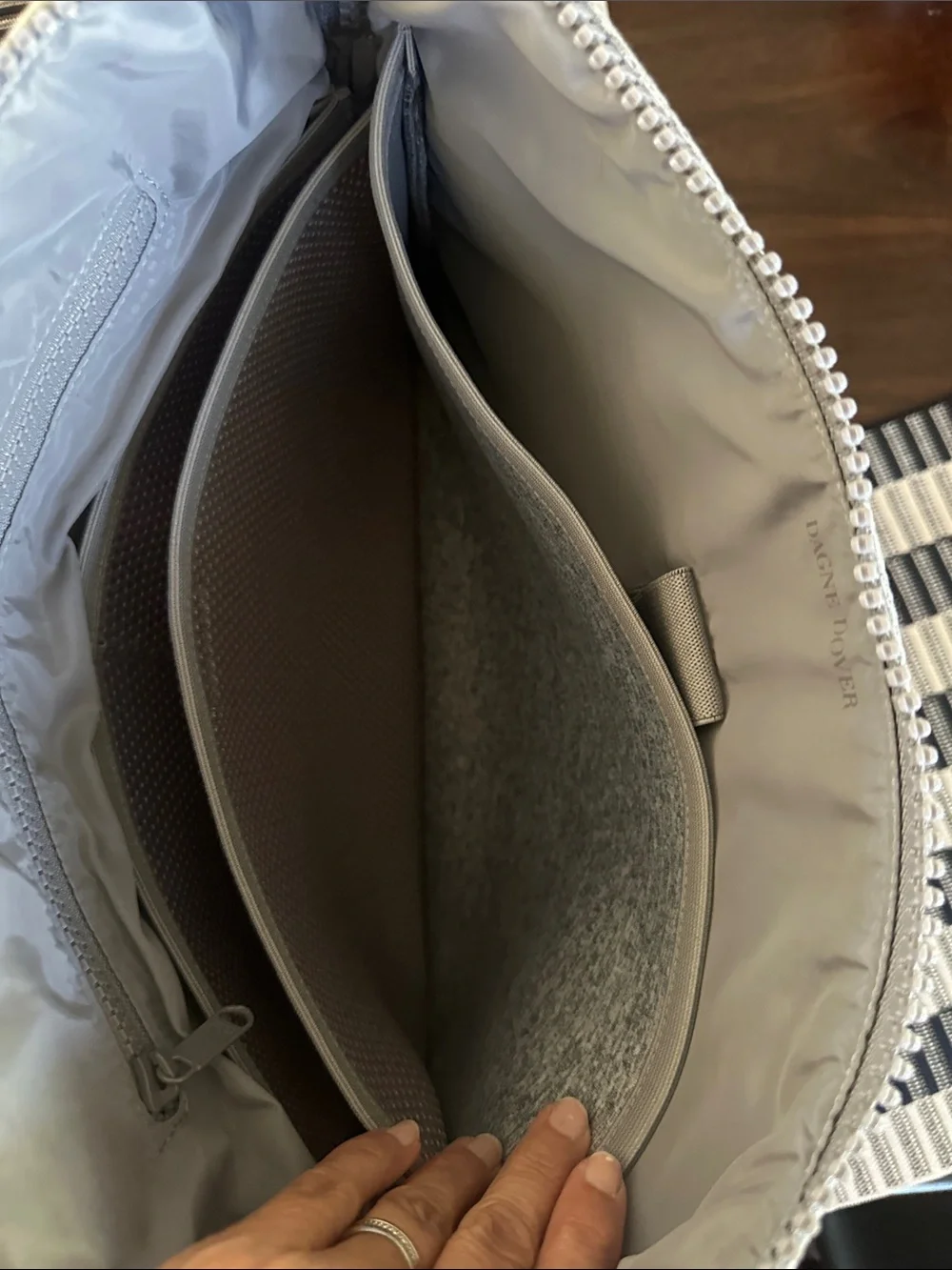 Dagne Dover Light Gray Men's Laptop Tote with Adjustable Strap